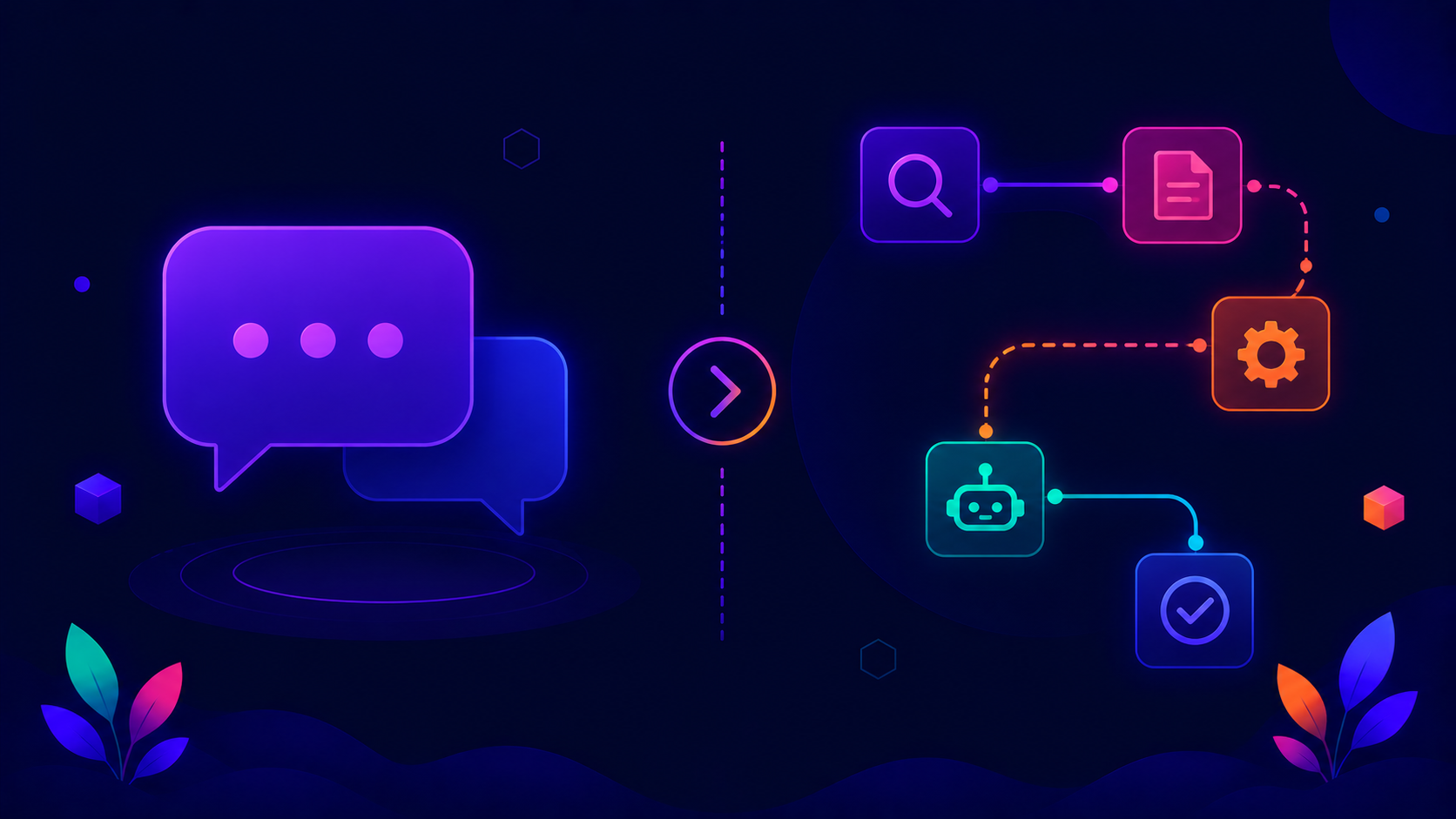 Abstract graphic representing AI agents completing multi-step tasks