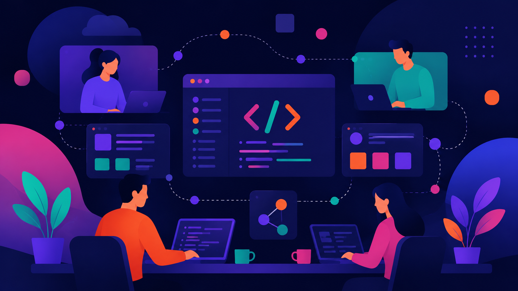 Kreamy Softwares team working together in a modern office